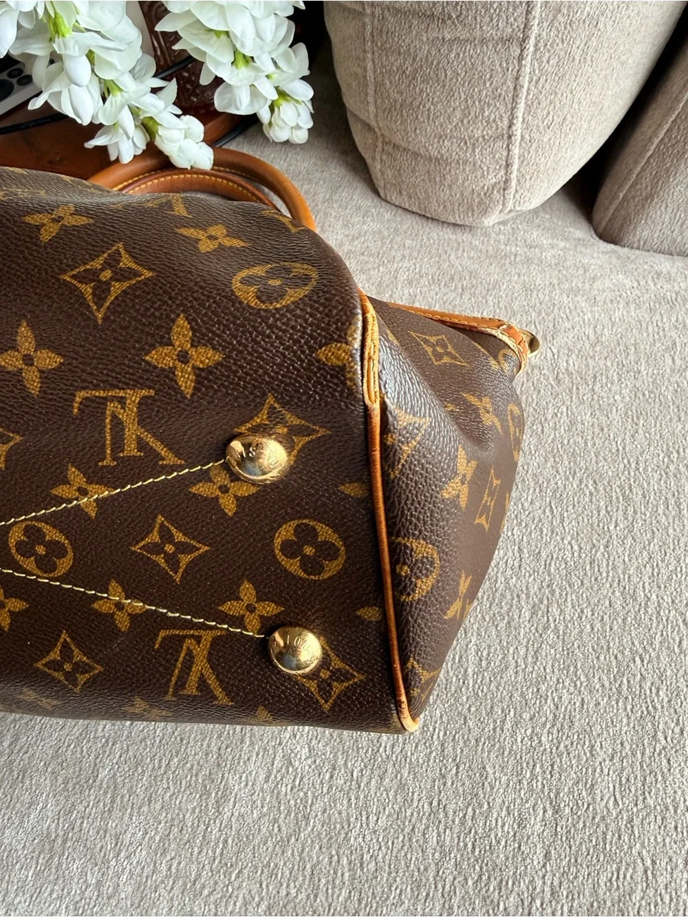 Louis Vuitton Monogram Trivoli PM Canvas Top Handle Satchel Authentic